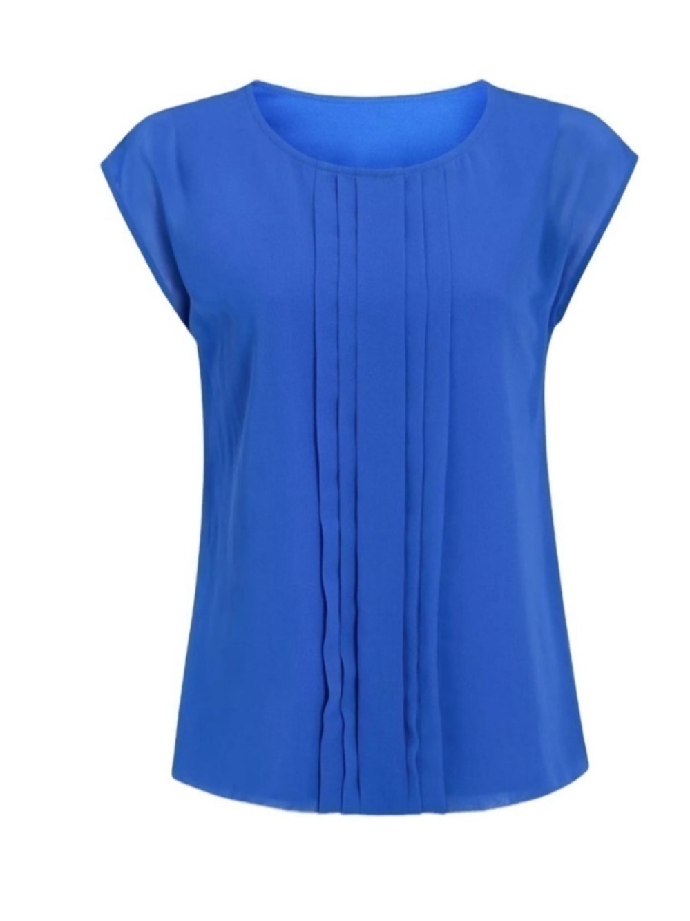 BODEN Dakota Jersey Top Cobalt Blue Pleated Sleeveless US 16-18